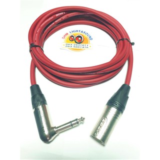 สายสัญญาณสีแดง XLR M TO TRSงอ 1/4  6 mm อย่างดี หัวและสายยี่ห้อLIDGE หุ่มท่อหดทุกจุด เครื่องเสียง แจ็ค กีต้าร์ สายไมค์