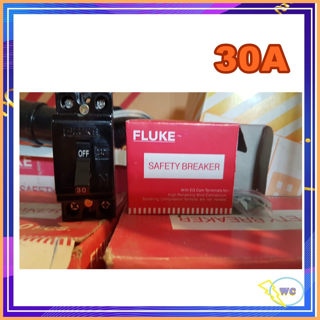 ้เบรกเกอร์ กันซ๊อต ไฟฟ้า เบรคเกอร์ 30A Fluke ฟลุ้ค 2P สีดำ | Shopee Thailand