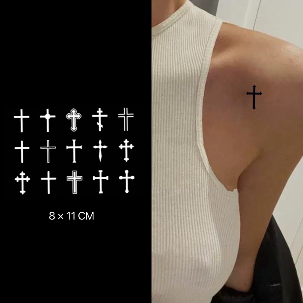 Mars Tattoo NEW Technology - รอยสักกึ่งถาวรสีสดนาน 2 สัปดาห์ สติ๊กเกอร์สักปลอม X046