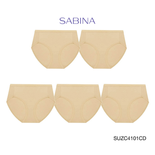 Sabina ซาบีน่า กางเกงชั้นใน (Set 5 ชิ้น) (ทรง Half ) รุ่น Panty Zone รหัส SUZC4101CD สีเนื้อเข้ม