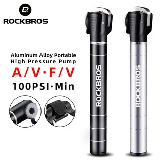 Rockbros เครื่องปั๊มลมยางจักรยาน อะลูมิเนียมอัลลอย ขนาดเล็ก แบบพกพา 100 PSI