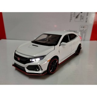 โมเดลรถเหล็กHONDA CIVIC-TYPE R 1/32 ตัวมีเสียงมีไฟหน้าไฟท้ายประตูข้างสามารถเปิดได้ฝากระโปรงท้ายและฝากระโปรงหน้าเปิดได้