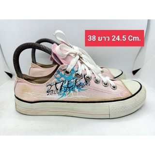 Converse 38 ยาว 24.5 Cm.รองเท้ามือสอง  ผ้าใบ แฟชั่น วินเทจ สายเซอร์