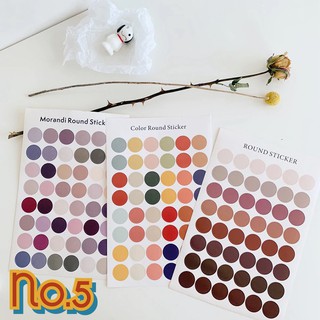 No.5 สติ๊กเกอร์วงกลม Round sticker โทนม่วง สติ๊กเกอร์สี พร้อมส่ง