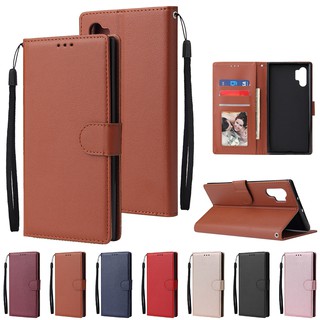 เคส A21s Case Samsung Note10 Plus Galaxy lite A20 A30 A10 A70 Flip Cover Wallet Leather With 3 Cards Slot Pocket เคสฝาพับ เคสเคสโทรศัพท์หนังฝาพับพร้อมช่องใส่บัตรสําหรับ Samsung Note 10 Plus Galaxy Note 10 Pro A 20 E A 20 A 30 A 60 M 40เคสฝาพับ