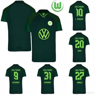 เสื้อกีฬาแขนสั้นลายทีมฟุตบอล Weghorst Nmechr Baku Arnold Gerhrdt 2021-2022 Vfl Wolfsburg Plus# สําหรับผู้ชาย