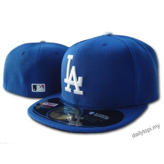 Mlb LA Fitted Cap Dodgers Los Angeles ผู้ชาย ผู้หญิง Snapback หมวกฮิปฮอป แฟชั่น Topi สีน้ําเงินเข้ม