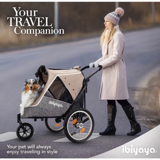 Ibiyaya Happy Pet Trailer รถเข็นสัตว์เลี้ยง สี Latte