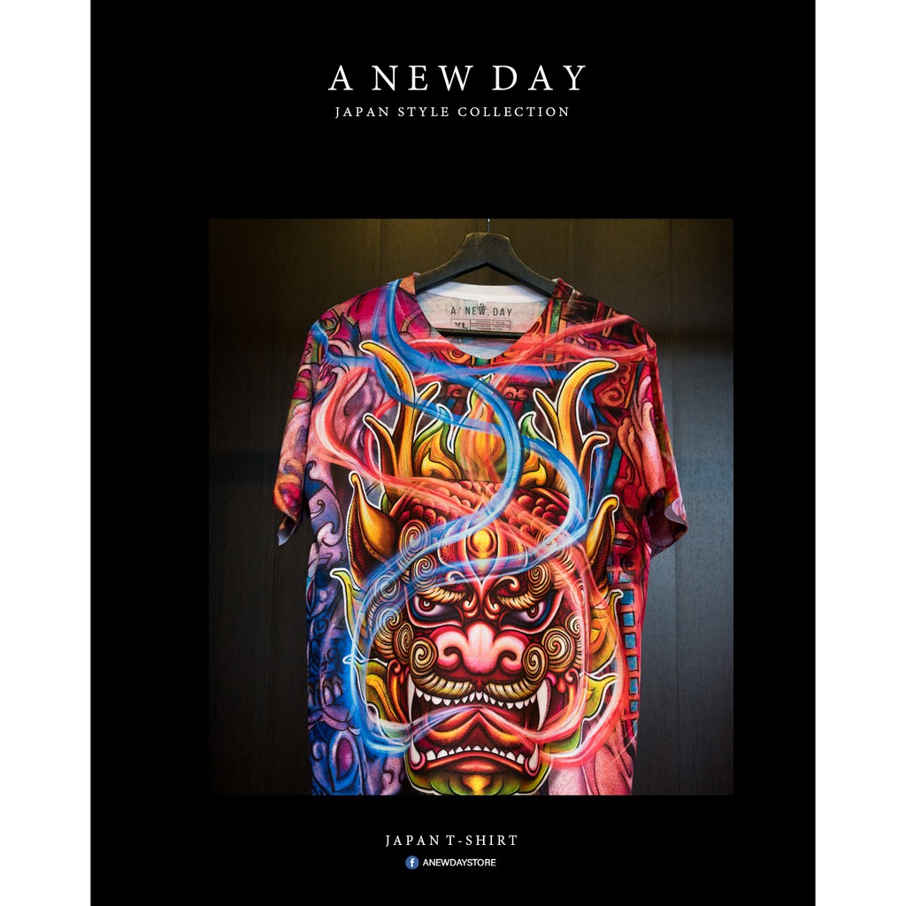 A NEW DAY NO : 071  เสื้อลาย สไตล์ญี่ปุ่น สกรีนเต็มตัว ลายสักญี่ปุ่น Kirinman กิเลน+หนุมาน ตรุษจีน