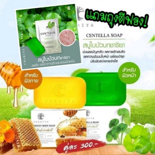 ของแท้/พร้อมส่ง✅ 🍀Chariya Skincare Centella Soap ชาริยาสบู่ใบบัวบกก้อนใหญ่และมินิ ผิวหน้าใส ไร้สิว 🐝สบู่น้ำผึ้ง ผิวกาย