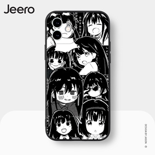 Jeero เคสไอโฟน เคสซิลิโคนนุ่มขอบเหลี่ยมกันกระแทกการ์ตูนน่ารักตลก เคสโทรศัพท์ Compatible for iPhone 15 14 13 12 11 Pro Max SE 2020 X XR XS 8 7 6 6S Plus พลัส HFE695