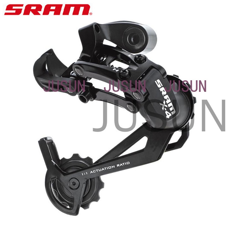 SRAM X4 / SX4 7/8/9 Speed Mech Derailleur กรงขนาดกลาง / ยาว MTB จักรยานเสือภูเขาจักรยานสีดํา