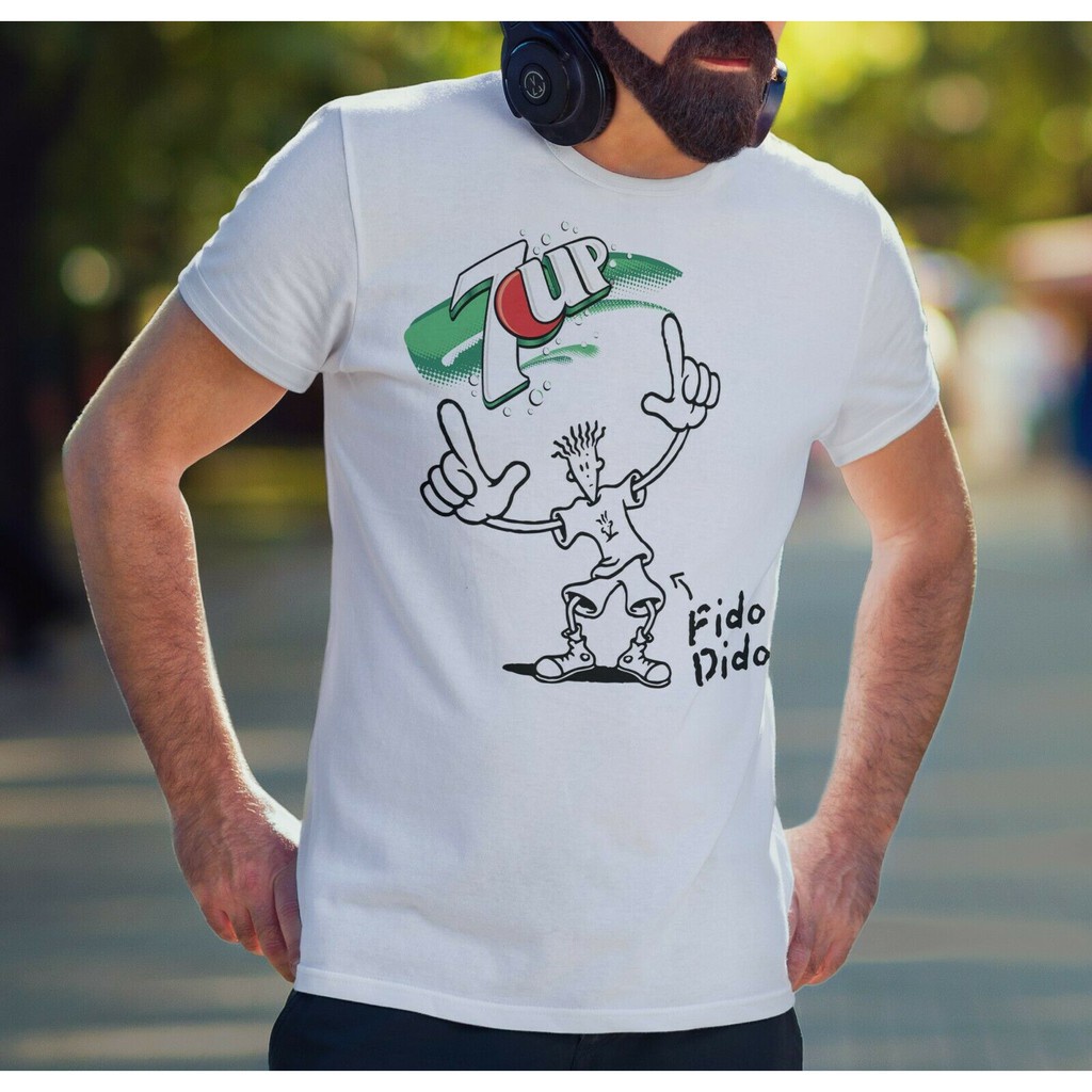 Pepsi 7up Fido Dido Its Cool Retro Causal Mens T เสื้อผ้าฝ้ายแขนสั้น Tee