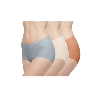 Wacoal Oh My Nudes Panty Set 3 ชิ้น กางเกงในไร้ตะเข็บ รุ่น WU4999 เทา-ส้ม-ไข่ไก่