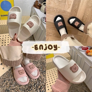 🍓EnJoy🍓 พร้อมส่ง (LT-Bear2) รองเท้าแตะแบบสวม ลายหมี งานดีงานคุณภาพ สวยน่ารักใส่สบาย