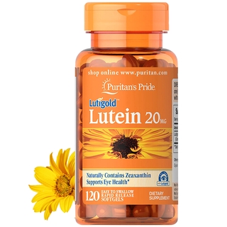 USA Puritans Pride Lutein Zeaxanthin 120 Capsules 20mg Eye Protection วัยรุ่น ลูทีน แคปซูลนิ่ม การป้องกันดวงตา