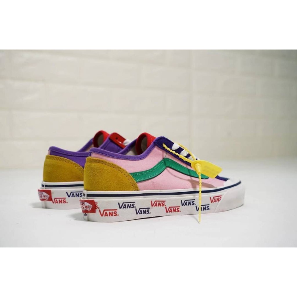 รองเท้าvans 36 patchwork multi size36-41 รองเท้าผ้าใบ รองเท้าลำลอง