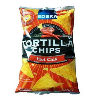 Edeka Tortilla Chips Hot Chili 300g. เอเดก้า ตอร์ติญ่า ชิปส์ ฮอทชิลลี่ 300 กรัม