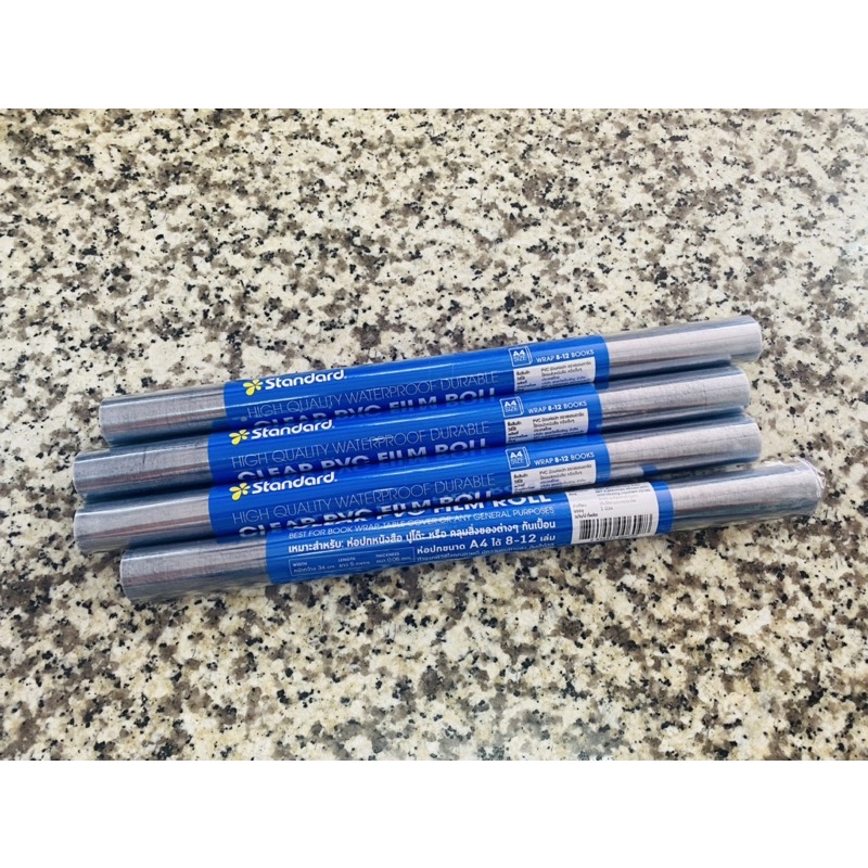 พลาสติกใสห่อปก พลาสติคม้วนห่อปกหนังสือ พลาสติกPVCขนาด 34ซม. ยาว 5เมตร ห่อได้ 8-12เล่ม กันน้ำ กันฝุ่น standard US.Station - รูปที่ 2