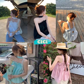 Cici(NO.997)เสื้อคล้องคอ ดีเทลแต่งเว้าด้านหลัง สไตล์โคเรียสุดๆ