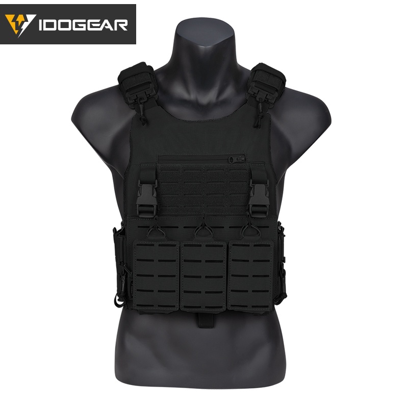 Idogear Tactic Vest MOLLE พร ้ อมกระเป ๋ า 556 ปรับผู ้ ชายแผ ่ นไนลอน Carrier 3318