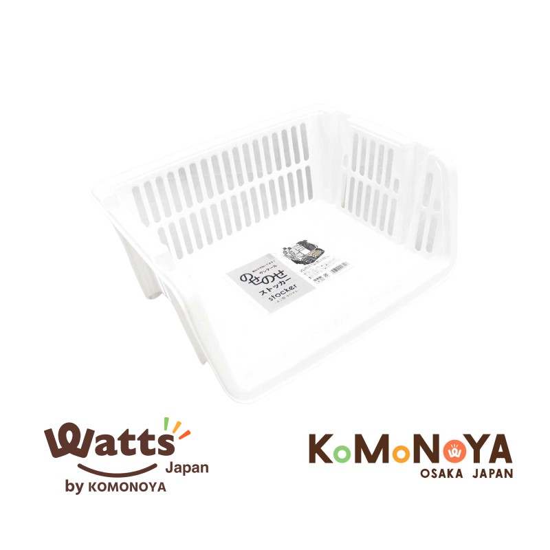 Komonoya ตะกร้าพลาสติกแบบตั้งสีขาว