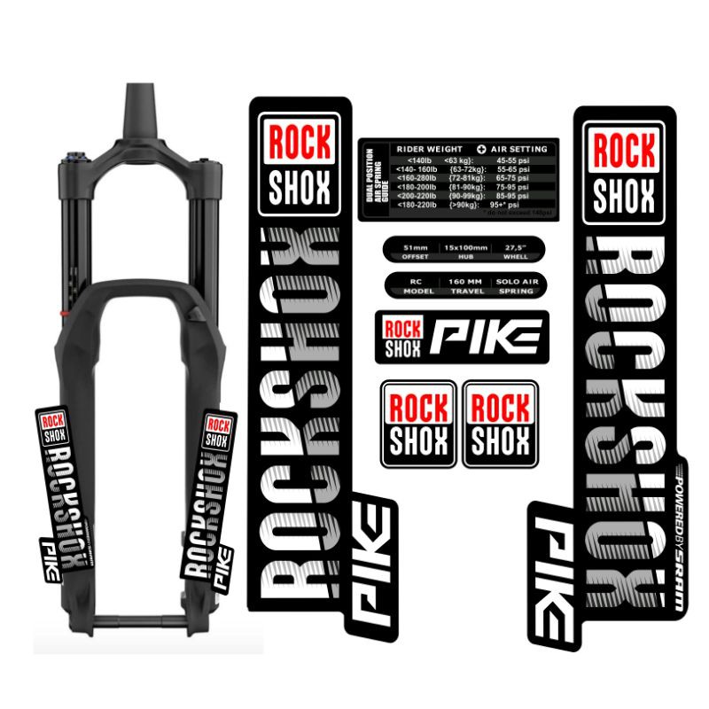 Rockshox Pike MTB สติ๊กเกอร์ติดส้อมจักรยาน เสมอพร้อม