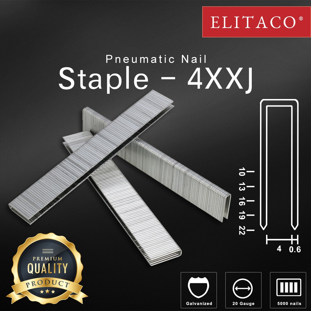 ELITACO5000pcs Premium Staple 410J 413J 416J 419J 422J Staple Pneumatic Tacker ไม้นิทรรศการ Brad Air