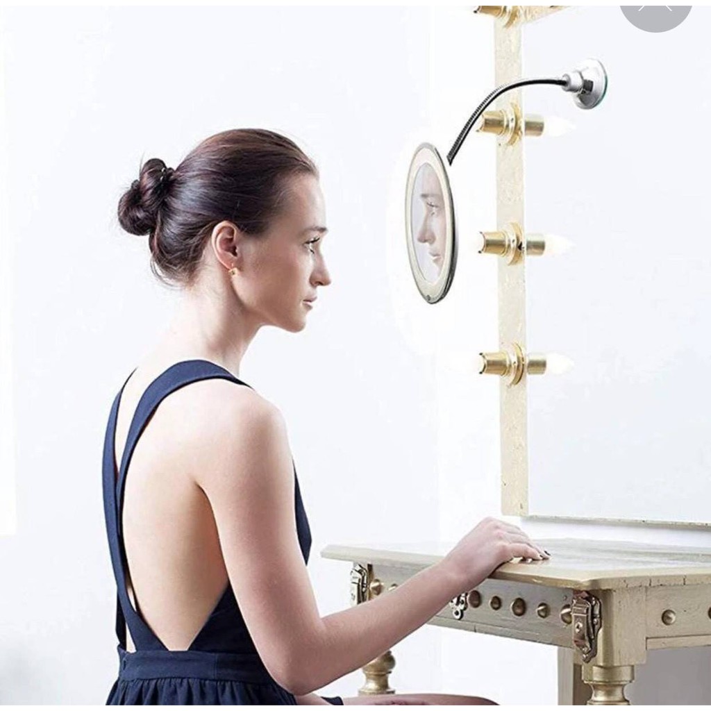 กระจกแต่งหน้า กำลังขยาย 10 เท่า มีไฟ LED Flexible Mirror 10x รุ่นFlexible Mirror 10x -7Jul-J1