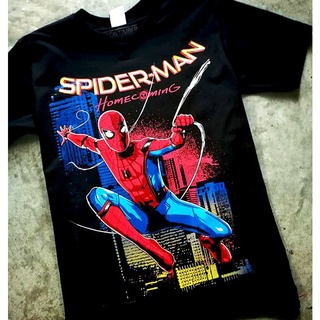 เสื้อยืดโอเวอร์ไซส์Bt102 เสื้อยืดผ้าฝ้าย พิมพ์ลาย SPIDERMAN HOME COMING MARVEL UNIVERSE AVENGERS HERO MOVIE EDITION สีดํ