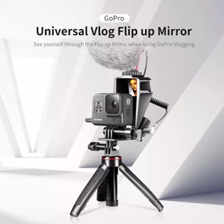 กระจกเซลฟี่ Gopro 8 7 6 5 Ulanzi GoPro Mirror Selfie Screen Bracket Vlog Selfie Flip with Triple Cold Shoe for LED Light