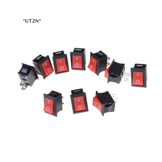 [[UTZN]] สวิตช์โยก สีแดง 2 Pin KCD1-101 250V 6A 15*21 มม. 10 ชิ้น [ขายดี