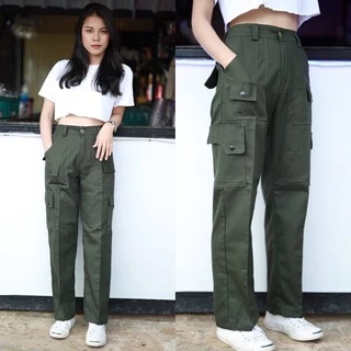 🔥กางเกงคาร์โก้ ทรงช่างกระเป๋าเว้า ใส่ได้ทั้งหญิงชาย ผ้าเวสปอยมือ1