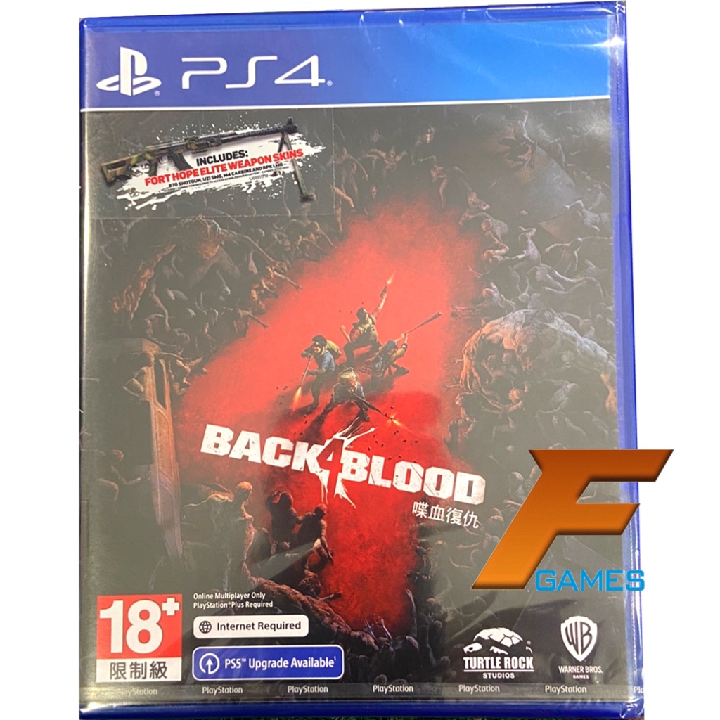 PS4 Back 4 Blood ( Zone3/ASIA )(English) แผ่นเกม ของแท้ มือ1 มือหนึ่ง ของใหม่ ในซีล แผ่นเกมส์