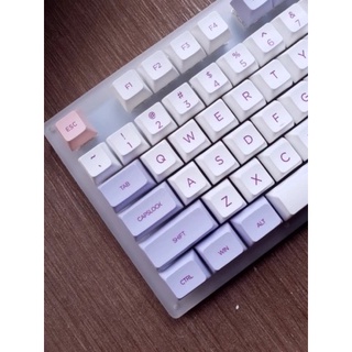 พร้อมส่งที่ไทย Purple&White Theme PBT Keycaps 108 keys KT1 Profile พิมพ์แบบ Dye Sub วัสดุ PBT