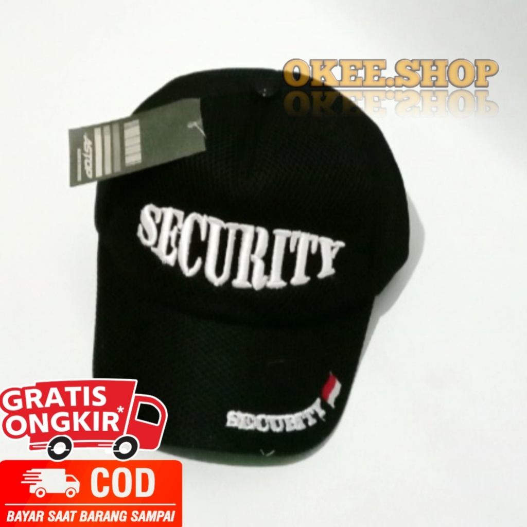 Putih ใหม่ล่าสุดโลโก้สีขาว TEXT SECURITY EMBROIDERED NET HAT