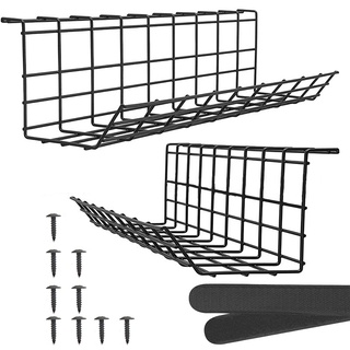 ที่จัดระเบียบสายไฟ ถาดจัดระเบียบสายเคเบิลใต้โต๊ะ 40 ซม. สําหรับจัดการสายไฟ ถาดเหล็ก ประหยัดพื้นที่ สําหรับจัดเก็บสายไฟ และสายเคเบิ้ล