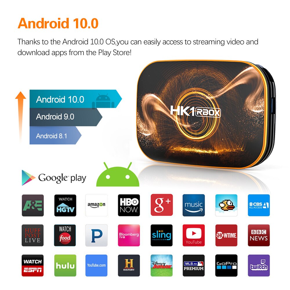 สมาร์ททีวีกล่อง Android 10.0 HK1 RBOX R1 MAX 4GB RAM 128GB ROM Android ...