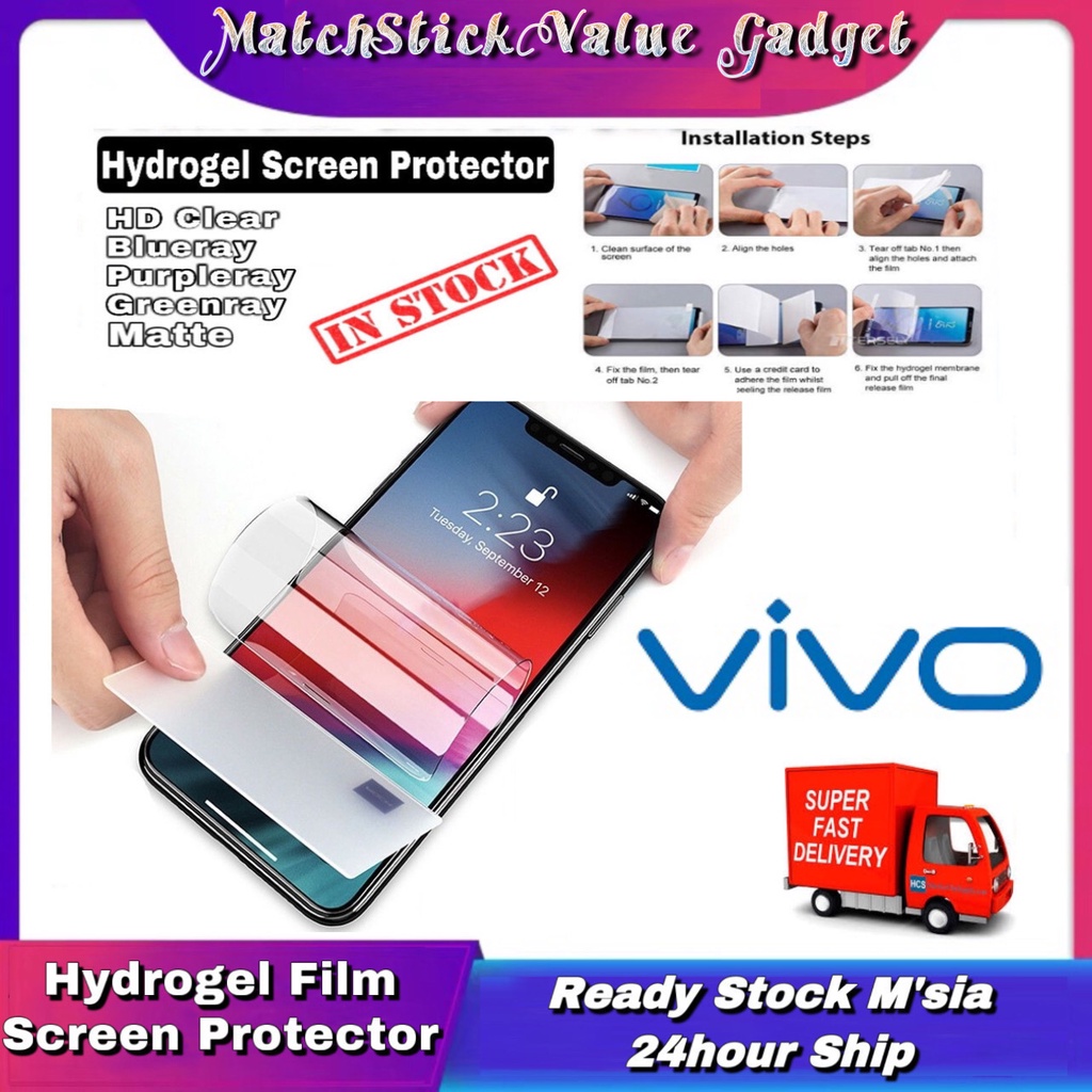 Vivo Y53s 4g / Y70t / Y71t / Y72 5g / Y73 / Y73s ฟิล์มกันรอยหน้าจอ Hydrogel