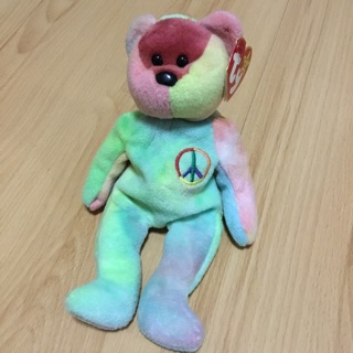 มือสองTY Beanie Baby Peace Bear