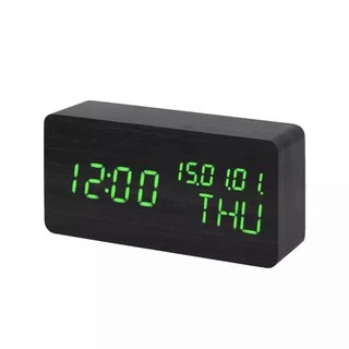 LED Li&Tai รุ่น 6035C ไม้นาฬิกาปลุกปฏิทินการควบคุมด้วยเสียงตารางอุณหภูมินาฬิกาดิจิตอล Despertador Desktop