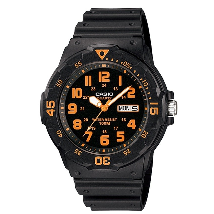 Casio Standard นาฬิกาข้อมือผู้ชาย สายเรซิ่น สีดำ รุ่น MRW-200H,MRW-200H-4B,MRW-200H-4BVDF