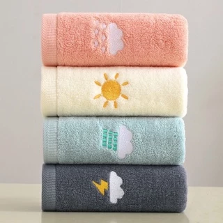 YJM/MJM-06 ผ้าขนหนู ผ้าเช็ดตัว เช็ดผม คอตตอน Cotton100% เข้าเซ็ตผืนเล็ก ผืนใหญ่ เนื้อหนานุ่ม ปักลาย 4 ลาย น่ารัก