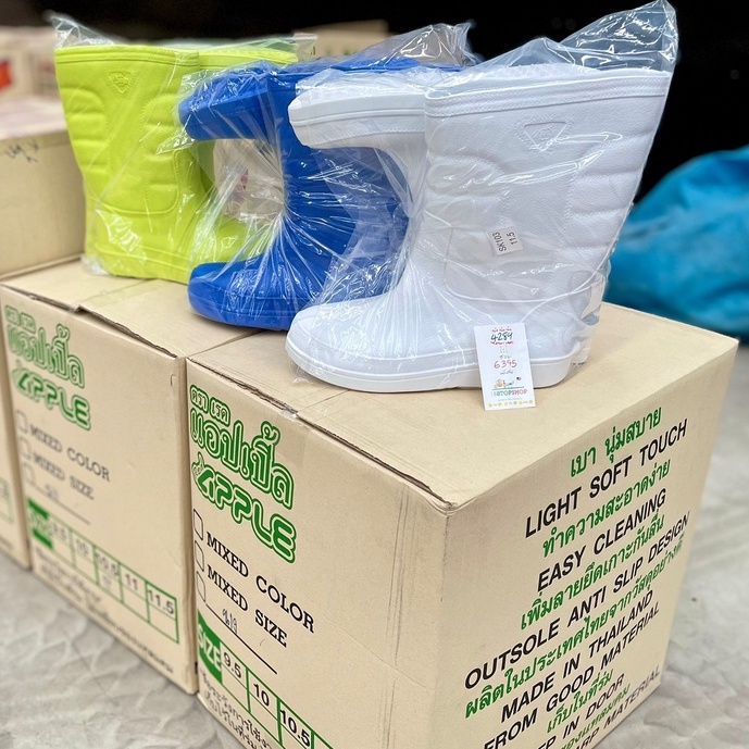 Red Apple SK103 รองเท้าบู๊ตกันฝน บูทยาง สูง7-13 นิ้ว size9.5-11.5 SK-103 108 105 แอปเปิ้ล รองเท้าบูท