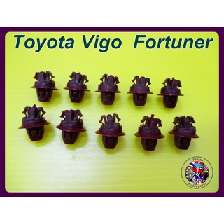 กิ๊บล็อคโป่งล้อ  สีเลือดหมู  - Toyota Vigo  Fortuner (10ชิ้น)  Wheel Clip Lock 10Pcs. RED