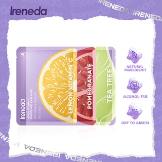 Ireneda แผ่นมาส์กหน้า เอสเซ้นผลไม้ ส่วนผสมจากธรรมชาติ ให้ความชุ่มชื้น กระจ่างใส ควบคุมความมัน บํารุงผิวหน้า