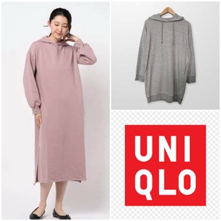 Uniqlo (ยูนิโคล) ชุดเดรสผ้าสเวตมีฮู้ด แขนยาว มือสอง