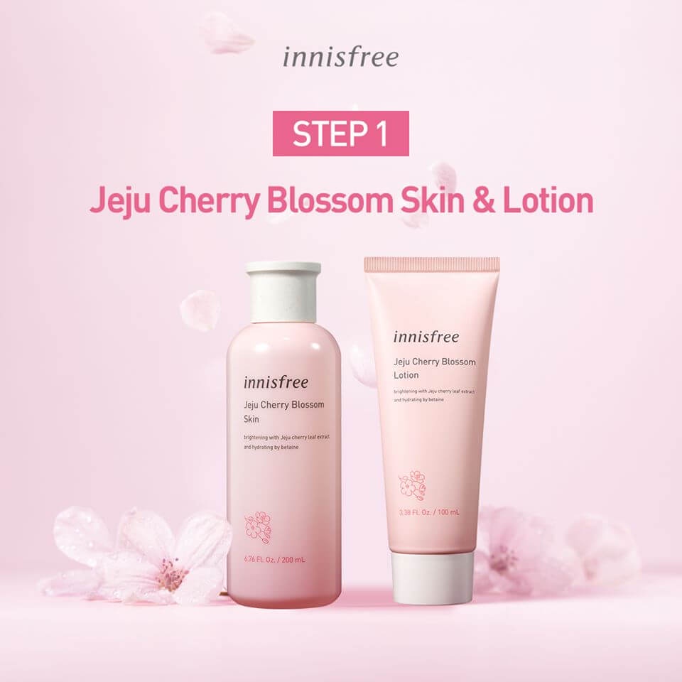 Innisfree Jeju Cherry Blossom Duo Kit Set (Cherry Blossom Skin 50ml, Lotion 30ml)