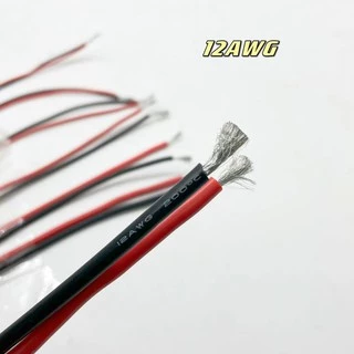 สายไฟดำแดง-แดงดำ 6AWG-10AWG สายไฟซิลิโคน ทนต่อความร้อนได้สูง ขายเป็นเมตร