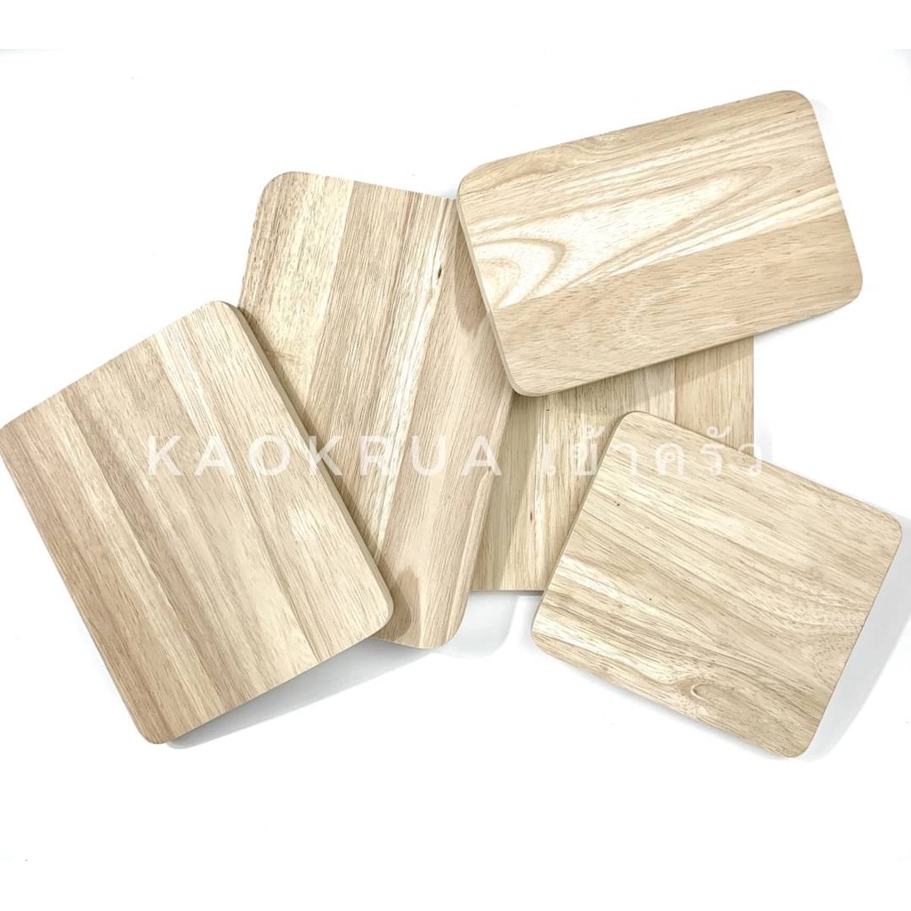 เขียงไม้ยางพาราสี่เหลี่ยม ขนาด 6x10, 8x7, 8x10, 8x12 และ 10x10 by KAOKRUA เข้าครัว